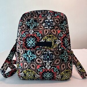 VERA BRADLEY Quilted Cotton Sierra Stream Multicolored Backpack Travel Bag NWOT